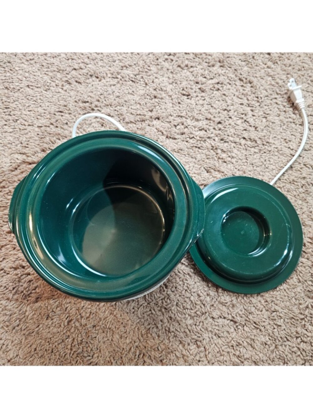 Vtg Rival Crock-Ette 1 Quart Slow Cooker 3205 Grapevine Green Stoneware w/ Box - Picture 6 of 12